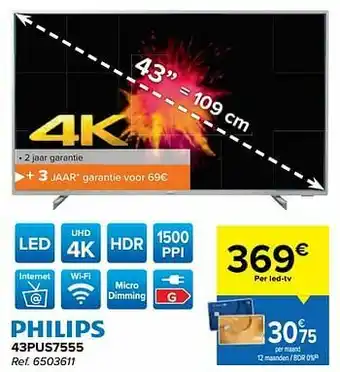 Carrefour Philips 43pus7555 aanbieding