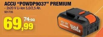 Hubo Powerplus accu powdp9037 premium aanbieding