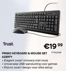 CompuDeals Trust Primo Keyboard & Mouse set Azerty aanbieding