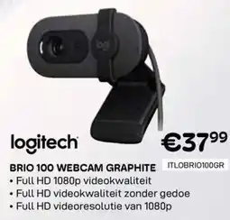 CompuDeals Logitech Brio 100 Webcam Graphite aanbieding