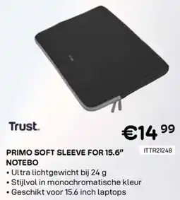 CompuDeals Trust Primo Soft Sleeve for Notebo aanbieding