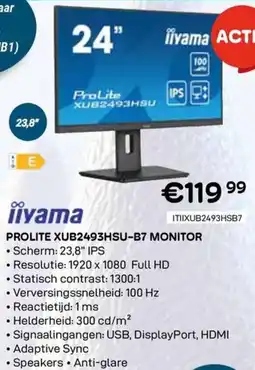 CompuDeals iiyama Prolite XUB2493HSU-B7 Monitor aanbieding