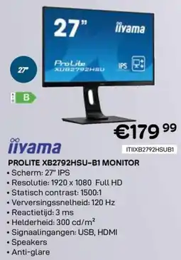CompuDeals iiyama Prolite XB2792HSU-B1 Monitor aanbieding