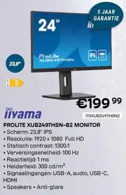 CompuDeals Iiyama Prolite XUB2497HSN-B2 Monitor aanbieding