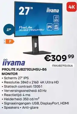 CompuDeals iiyama Prolite XUB2792UHSU-B6 Monitor aanbieding
