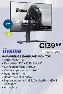CompuDeals iiyama G-Master GB2741HSU-B1 Monitor aanbieding
