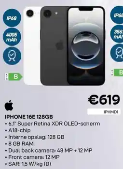CompuDeals Apple Iphone 16E 128GB aanbieding