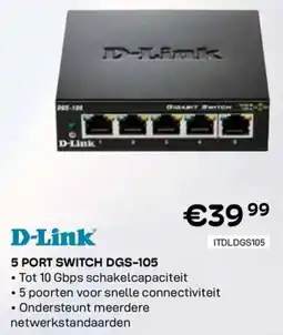 CompuDeals D-Link 5 Port Switch DGS-105 aanbieding