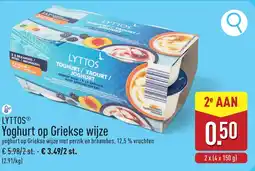 ALDI Lyttos Yoghurt op Griekse wijze aanbieding
