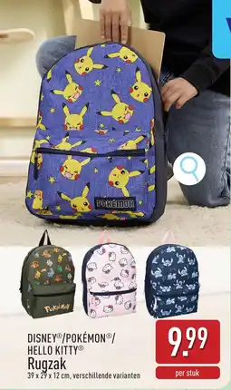 ALDI Disney pokémon hello kitty rugzak aanbieding