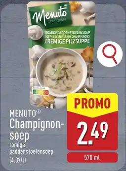 ALDI Menuto champignon soep aanbieding