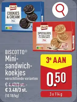 ALDI Biscotto mini sandwich koekjes aanbieding