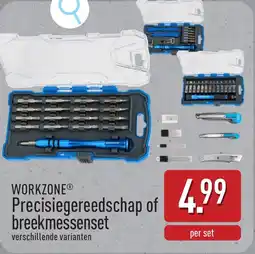 ALDI Workzone precisiegereedschap of breekmessenset aanbieding