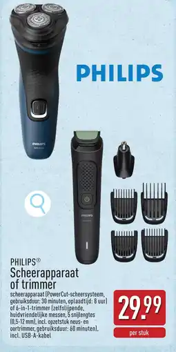 ALDI Philips scheerapparaat of trimmer aanbieding