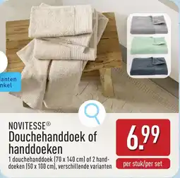 ALDI Novitesse douchehanddoek of handdoeken aanbieding