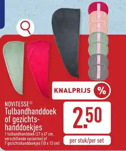 ALDI Novitesse tulbandhanddoek of gezichts handdoekjes aanbieding