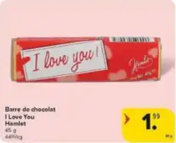 Carrefour Market Barre de chocolat I Love You Hamlet aanbieding