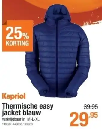 Cevo Kapriol Thermische easy jacket blauw aanbieding