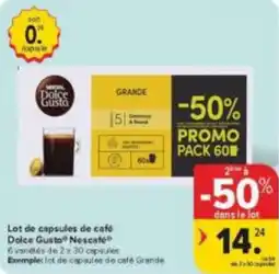 Carrefour Market Lot de capsules de café Dolce Gusto Nescafé aanbieding
