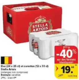 Carrefour Market Bac et Canettes Stella Artois aanbieding