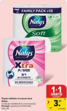 Carrefour Market Papier Toilette et Essuie tout Nalys aanbieding