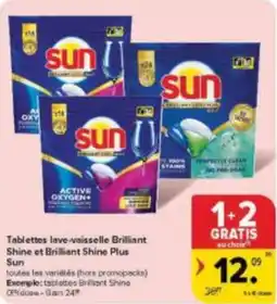 Carrefour Market Tablettes Lave Vaisselle Brilliant Shine et Brilliant Shine Plus Sun aanbieding