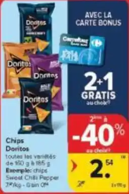 Carrefour Market Chips Doritos aanbieding