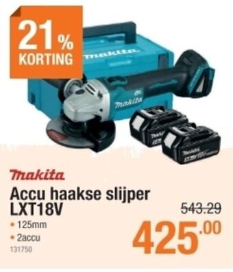 Cevo Makita Accu haakse slijper LXT18V aanbieding