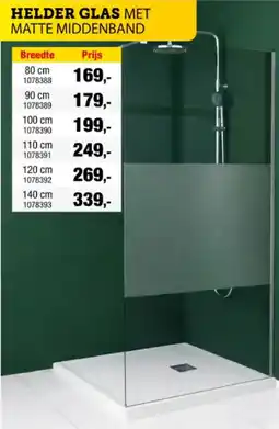 Hubo Helder Glas met Matte Middenband aanbieding