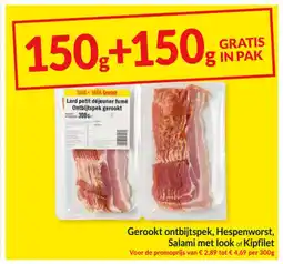 Intermarché Gerookt Ontbijtspek, Hespenworst, Salami met look of Kipfilet aanbieding