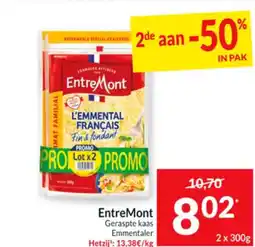 Intermarché EntreMont Geraspte kaas Emmentaler aanbieding