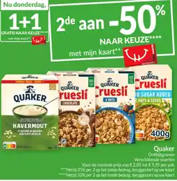 Intermarché Quaker Ontbijtgranen aanbieding