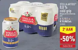 ALDI Stella artois 0,0 % cold grip aanbieding