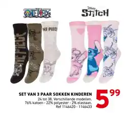 Trafic Set van 3 paar sokken kinderen aanbieding