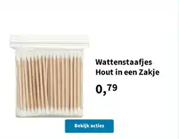 Plein.nl Wattenstaafjes hout in een zakje aanbieding