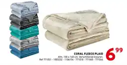 Trafic Coral fleece plaid aanbieding