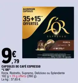 E.Leclerc Capsules de café espresso L'OR aanbieding