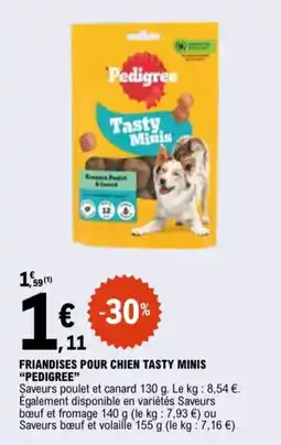 E.Leclerc Friandises pour chien tasty minis Pedigree aanbieding