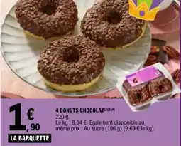 E.Leclerc 4 donuts chocolat aanbieding
