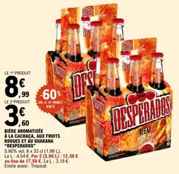 E.Leclerc Bière aromatisée à la cachaça, aux fruits rouges et au guarana desperad0s aanbieding