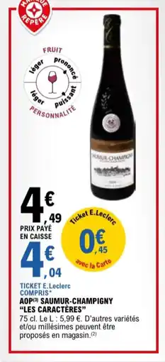 E.Leclerc Aop saumur-champigny les caractères aanbieding