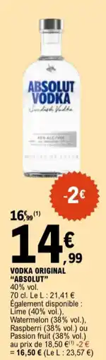 E.Leclerc Vodka original absolut aanbieding