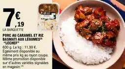 E.Leclerc Porc au caramel et riz basmati aux légumes lechef aanbieding