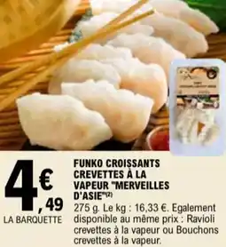 E.Leclerc Funko croissants crevettes à la vapeur merveilles d'asie aanbieding