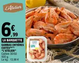 E.Leclerc Gambas entières cuites l'atelier aanbieding