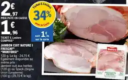E.Leclerc Jambon cuit nature i freschi montorsi aanbieding