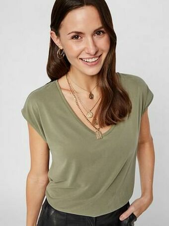 Pieces Bloes Kamala Topje T-Shirt Noos Dessert Stage Kleur - Groen
