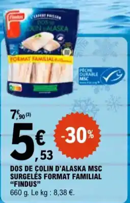 E.Leclerc Dos de colin d'alaska msc surgelés format familial findus aanbieding