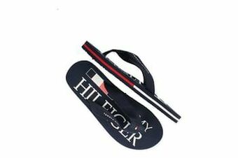 Berca Shoes Tommy Hilfiger Badslipper Uni Logo Print Flip Flop - Blauw aanbieding