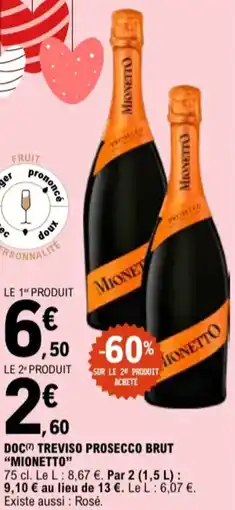 E.Leclerc Doc treviso prosecco brut mionetto aanbieding